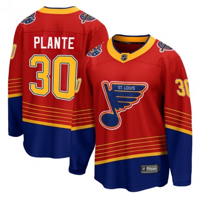 Men's Breakaway St. Louis Blues Jacques Plante Fanatics Branded 2020/21 Special Edition Jersey - Red