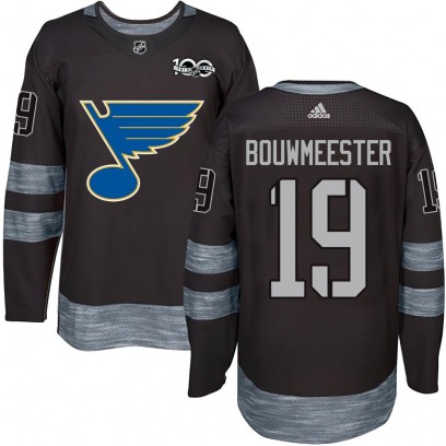 Men's Authentic St. Louis Blues Jay Bouwmeester 1917-2017 100th Anniversary Jersey - Black