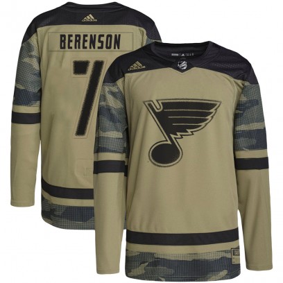 Men's Authentic St. Louis Blues Red Berenson Adidas Camo Military Appreciation Practice Jersey - Red