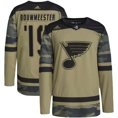 Men's Authentic St. Louis Blues Jay Bouwmeester Adidas Military Appreciation Practice Jersey - Camo