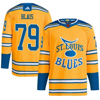 Men's Authentic St. Louis Blues Sammy Blais Adidas Reverse Retro 2.0 Jersey - Yellow