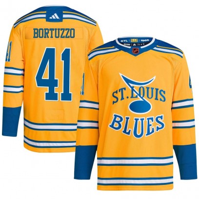 Men's Authentic St. Louis Blues Robert Bortuzzo Adidas Reverse Retro 2.0 Jersey - Yellow