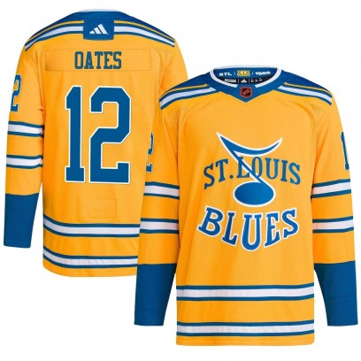 Men's Authentic St. Louis Blues Adam Oates Adidas Reverse Retro 2.0 Jersey - Yellow