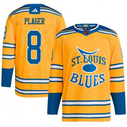 Men's Authentic St. Louis Blues Barclay Plager Adidas Reverse Retro 2.0 Jersey - Yellow