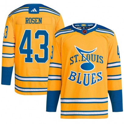 Men's Authentic St. Louis Blues Calle Rosen Adidas Reverse Retro 2.0 Jersey - Yellow