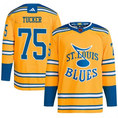 Men's Authentic St. Louis Blues Tyler Tucker Adidas Reverse Retro 2.0 Jersey - Yellow