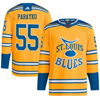 Youth Authentic St. Louis Blues Colton Parayko Adidas Reverse Retro 2.0 Jersey - Yellow