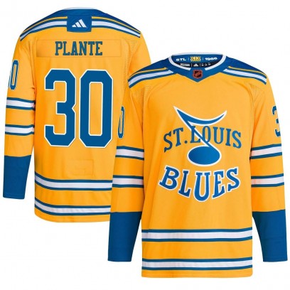 Youth Authentic St. Louis Blues Jacques Plante Adidas Reverse Retro 2.0 Jersey - Yellow