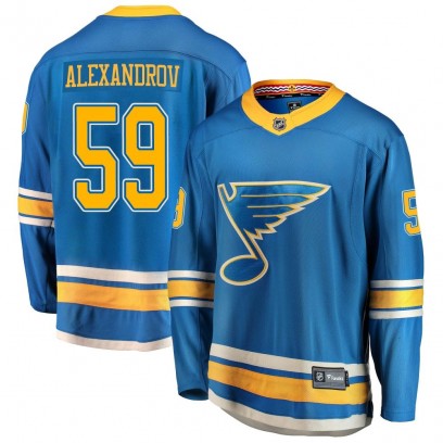 Men's Breakaway St. Louis Blues Nikita Alexandrov Fanatics Branded Alternate Jersey - Blue