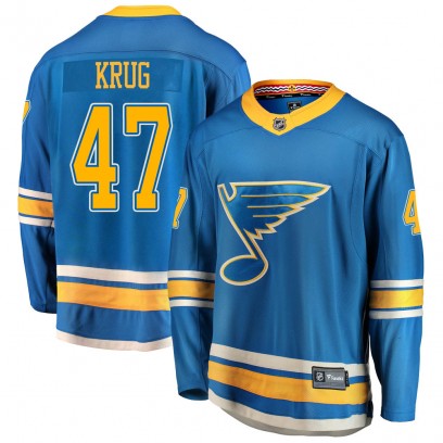 Men's Breakaway St. Louis Blues Torey Krug Fanatics Branded Alternate Jersey - Blue