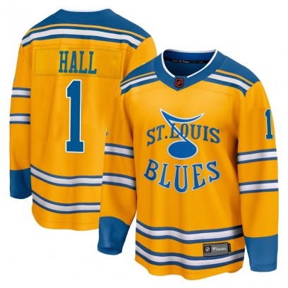 Men's Breakaway St. Louis Blues Glenn Hall Fanatics Branded Special Edition 2.0 Jersey - Yellow