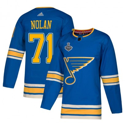 Men's Authentic St. Louis Blues Jordan Nolan Adidas Alternate 2019 Stanley Cup Final Bound Jersey - Blue