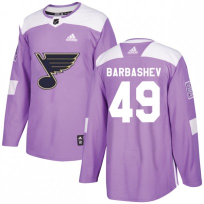 Youth Authentic St. Louis Blues Ivan Barbashev Adidas Hockey Fights Cancer Jersey - Purple