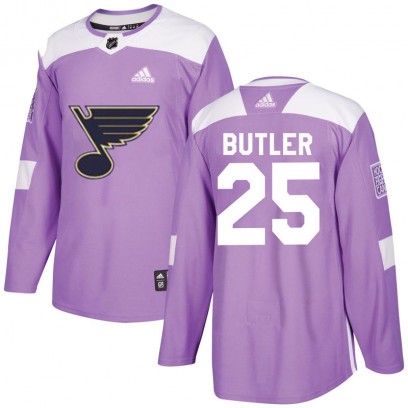 Youth Authentic St. Louis Blues Chris Butler Adidas Hockey Fights Cancer Jersey - Purple