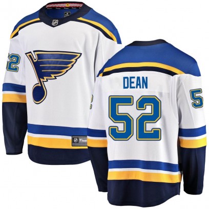 Men's Breakaway St. Louis Blues Zach Dean Fanatics Branded Away Jersey - White