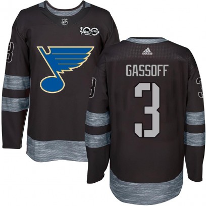 Youth Authentic St. Louis Blues Bob Gassoff 1917-2017 100th Anniversary Jersey - Black