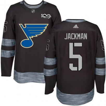 Youth Authentic St. Louis Blues Barret Jackman 1917-2017 100th Anniversary Jersey - Black