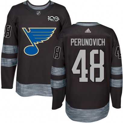 Youth Authentic St. Louis Blues Scott Perunovich 1917-2017 100th Anniversary Jersey - Black