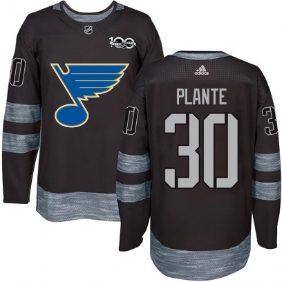 Youth Authentic St. Louis Blues Jacques Plante 1917-2017 100th Anniversary Jersey - Black