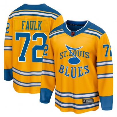 Youth Breakaway St. Louis Blues Justin Faulk Fanatics Branded Special Edition 2.0 Jersey - Yellow