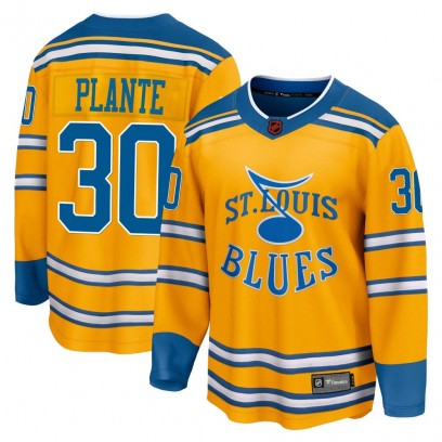Youth Breakaway St. Louis Blues Jacques Plante Fanatics Branded Special Edition 2.0 Jersey - Yellow