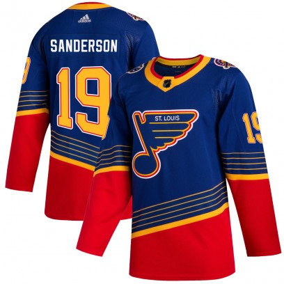 Men's Authentic St. Louis Blues Derek Sanderson Adidas 2019/20 Jersey - Blue