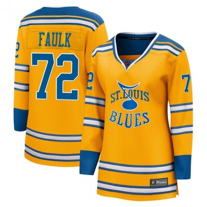 Women's Breakaway St. Louis Blues Justin Faulk Fanatics Branded Special Edition 2.0 Jersey - Yellow