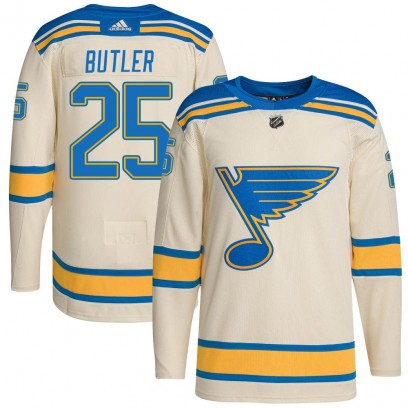 Men's Authentic St. Louis Blues Chris Butler Adidas 2022 Winter Classic Player Jersey - Cream