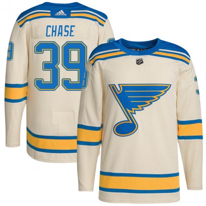 Men's Authentic St. Louis Blues Kelly Chase Adidas 2022 Winter Classic Player Jersey - Cream