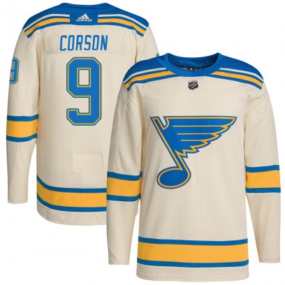 Men's Authentic St. Louis Blues Shayne Corson Adidas 2022 Winter Classic Player Jersey - Cream