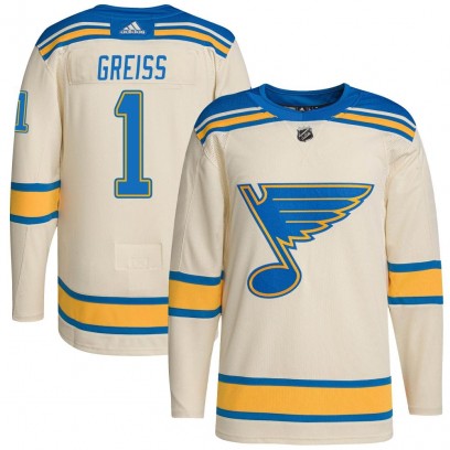 Men's Authentic St. Louis Blues Thomas Greiss Adidas 2022 Winter Classic Player Jersey - Cream