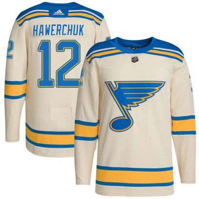 Men's Authentic St. Louis Blues Dale Hawerchuk Adidas 2022 Winter Classic Player Jersey - Cream