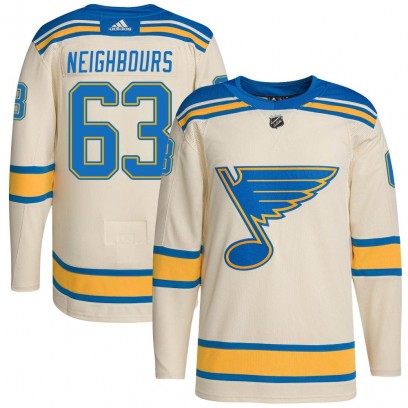 Men's Authentic St. Louis Blues Jake Neighbours Adidas 2022 Winter Classic Player Jersey - Cream