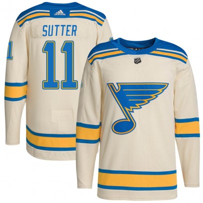 Men's Authentic St. Louis Blues Brian Sutter Adidas 2022 Winter Classic Player Jersey - Cream
