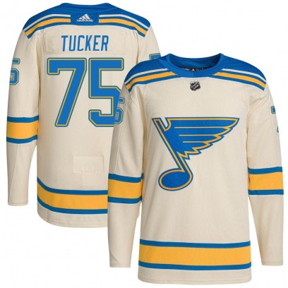 Men's Authentic St. Louis Blues Tyler Tucker Adidas 2022 Winter Classic Player Jersey - Cream