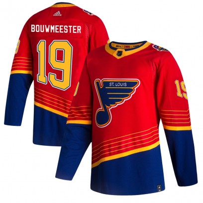 Men's Authentic St. Louis Blues Jay Bouwmeester Adidas 2020/21 Reverse Retro Jersey - Red