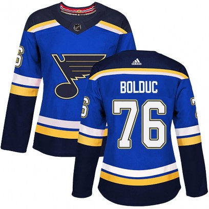 Women's Authentic St. Louis Blues Zack Bolduc Adidas Home Jersey - Blue