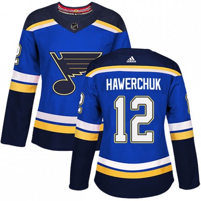 Women's Authentic St. Louis Blues Dale Hawerchuk Adidas Home Jersey - Blue