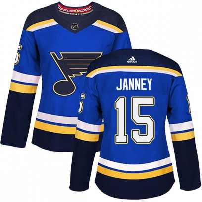 Women's Authentic St. Louis Blues Craig Janney Adidas Home Jersey - Blue
