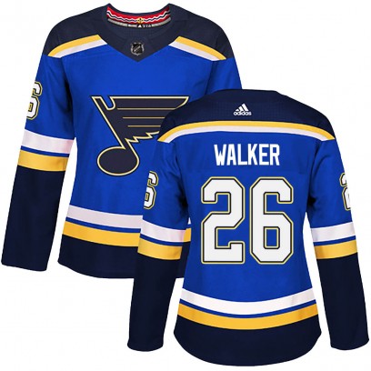 Women's Authentic St. Louis Blues Nathan Walker Adidas Home Jersey - Blue