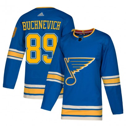 Men's Authentic St. Louis Blues Pavel Buchnevich Adidas Alternate Jersey - Blue