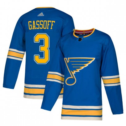 Men's Authentic St. Louis Blues Bob Gassoff Adidas Alternate Jersey - Blue