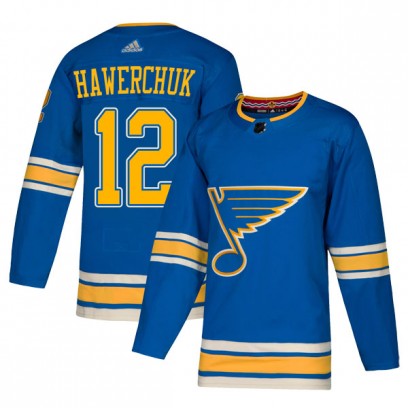 Men's Authentic St. Louis Blues Dale Hawerchuk Adidas Alternate Jersey - Blue