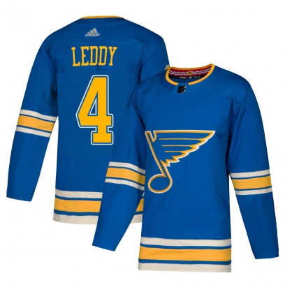 Men's Authentic St. Louis Blues Nick Leddy Adidas Alternate Jersey - Blue