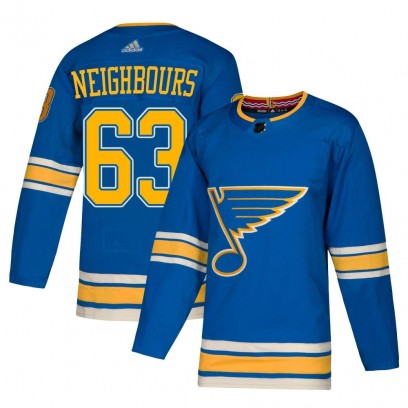 Men's Authentic St. Louis Blues Jake Neighbours Adidas Alternate Jersey - Blue