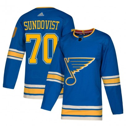 Men's Authentic St. Louis Blues Oskar Sundqvist Adidas Alternate Jersey - Blue