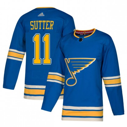 Men's Authentic St. Louis Blues Brian Sutter Adidas Alternate Jersey - Blue