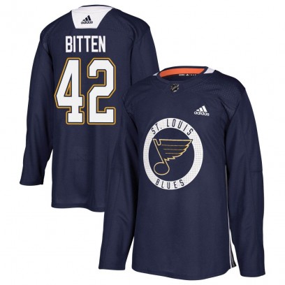 Youth Authentic St. Louis Blues William Bitten Adidas Practice Jersey - Blue