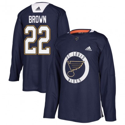 Youth Authentic St. Louis Blues Logan Brown Adidas Practice Jersey - Blue