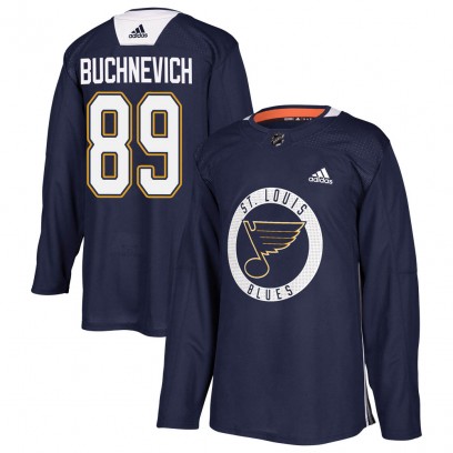 Youth Authentic St. Louis Blues Pavel Buchnevich Adidas Practice Jersey - Blue